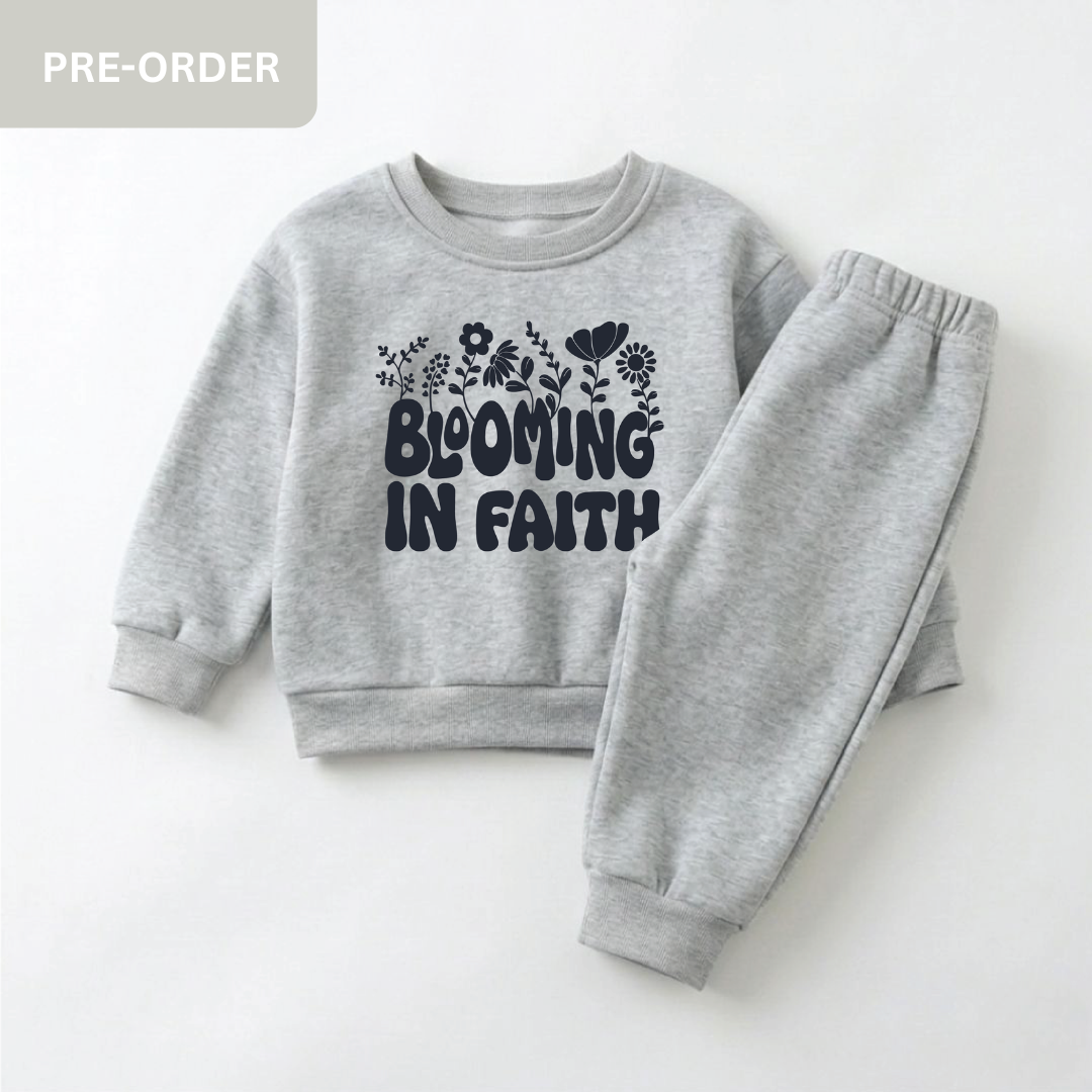 Baby Sweatshirt & Jogger Set - Blooming in Faith