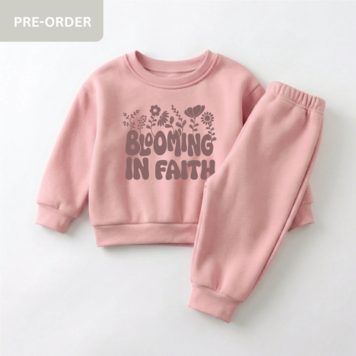 Baby Sweatshirt & Jogger Set - Blooming in Faith